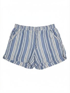 Briggs - Large Striped Blue & White Women's Casual Lounge Shorts